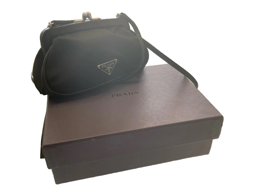 Prada Full Set Mini Kiss Lock Crossbody Designer Bag