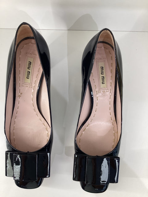 Sz 36.5 Miu Miu Black Bow Pumps Heels Shoes
