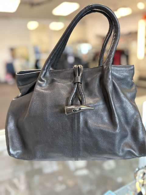Burberry Black Designer Bag w/ Horn Closure