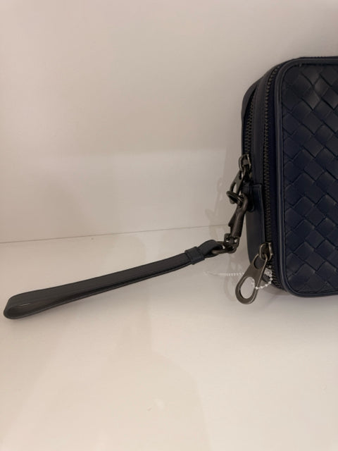 Pre Owned Bottega Venettta Woven Toiletry Wristlet Bag