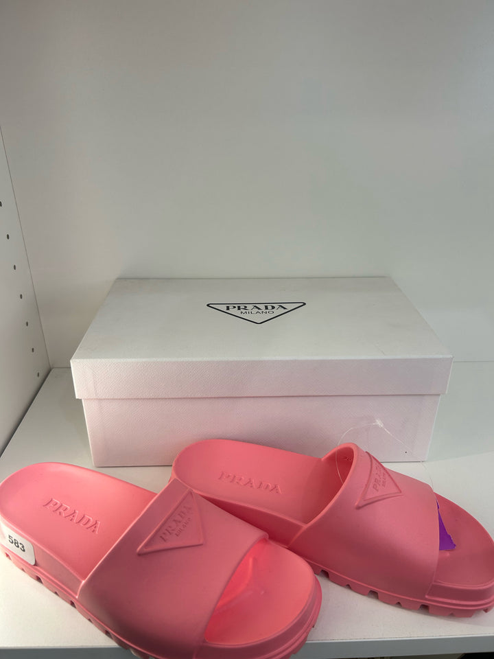 Prada Pink Pool Slides Shoes Sz 36
