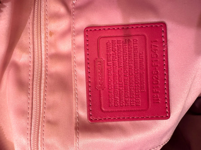 Pre Owned Coach Fuschia Patent Leather Shoulder Bag Purse
