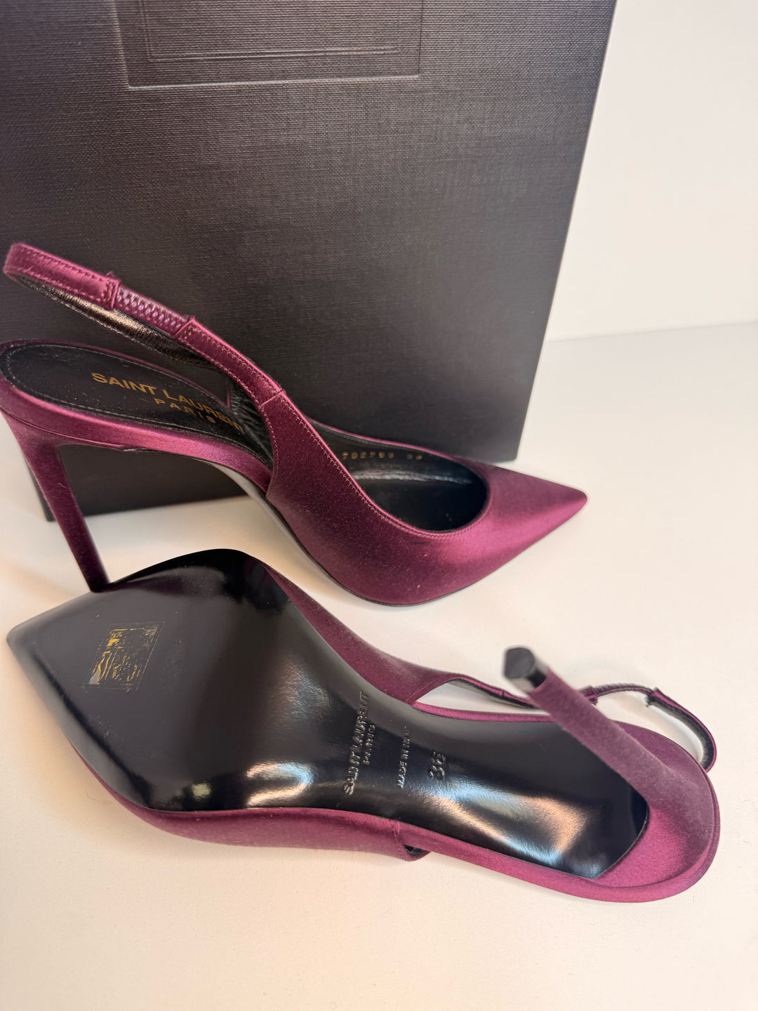 NIB Yves Saint Laurent Raso Regale Satin Shoe Sz 36.5