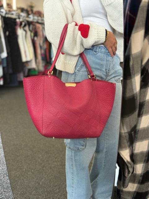 Burberry Embossed Tote w  Pouch (AS IS) Hand Bag