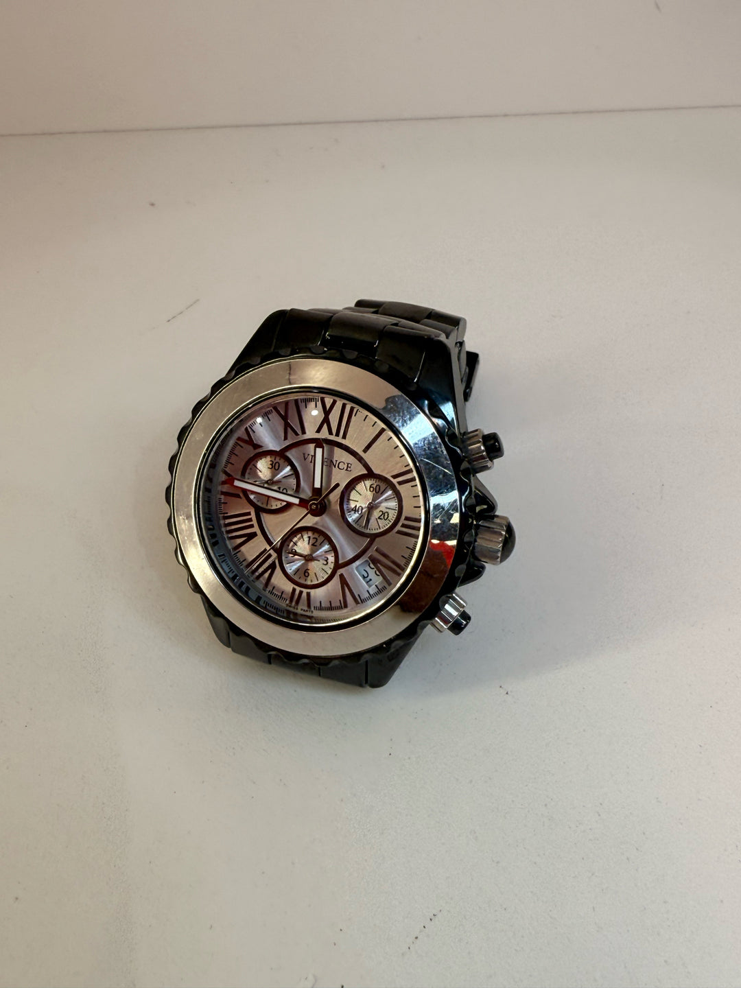 VICENCE chrono stainless/14 kt bezel water resistant Watch