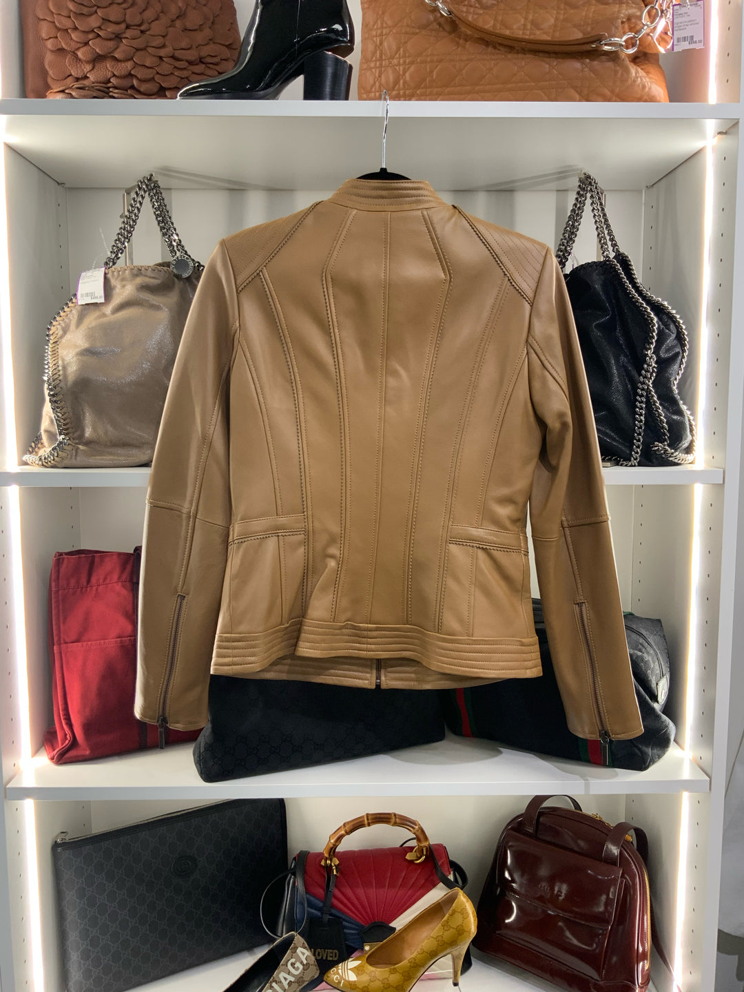 GILI Moto Leather Camel Jacket Size 4
