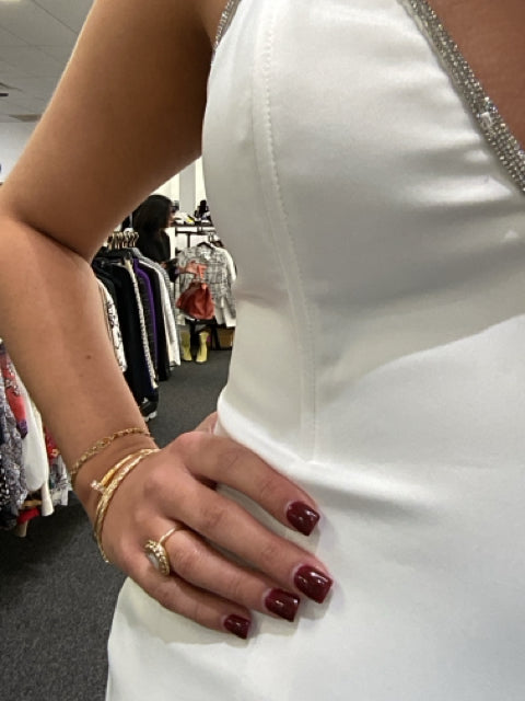 Meshki Sz S White Cocktail Dress
