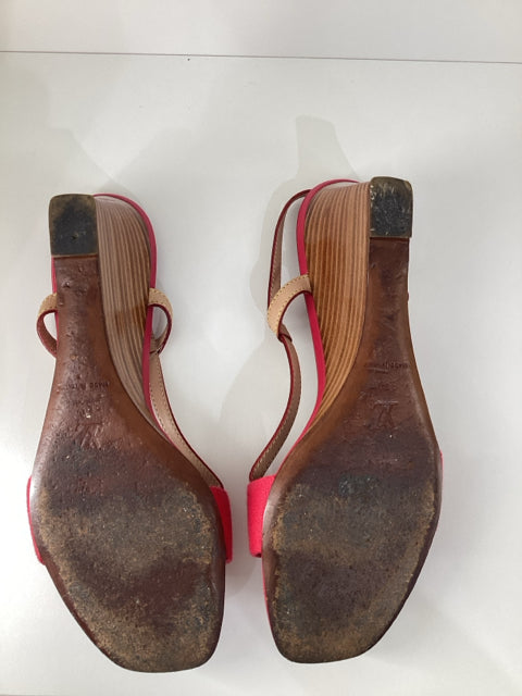 36.5 Louis Vuitton Red Wedge Heels Shoes Sandals