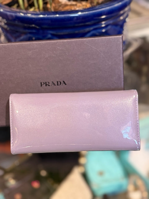 Prada Vintage Lilac Patent Leather Key Holder Case