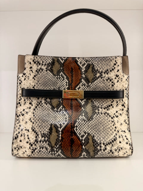 Pre Owned Tory Burch by Lee Radsiwill Snakeskin Satchel Hand Bag W/ Dustbag