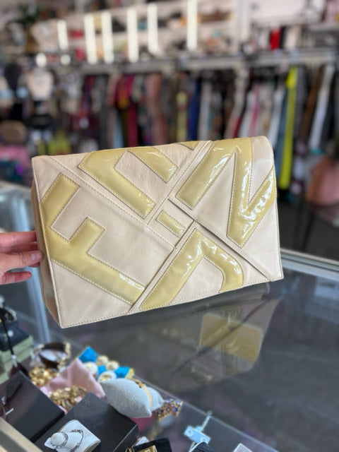 Fendi Leather Clutch Shoulder Bag