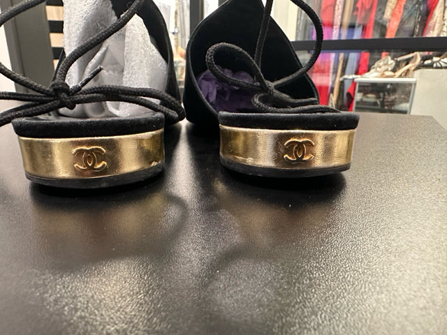 Chanel Sz 39 Black Shoes Mules