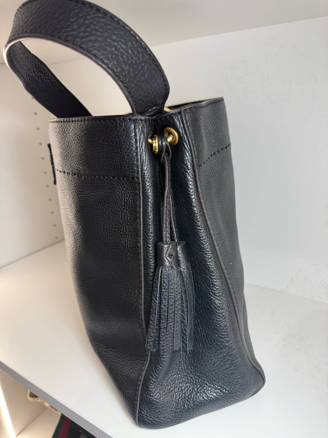 Tory Burch Textured Leather Hobo w/Matching Logo w/dustbag Leather