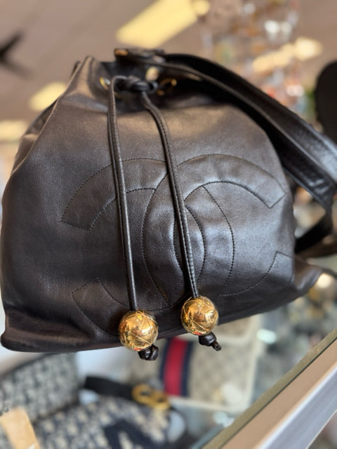 Chanel Vintage CC Backpack Gold Hardware Designer Bag