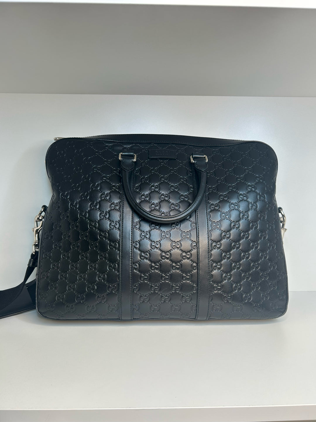 Gucci Guccissima Computer Briefcase w/ Strap Designer Bag