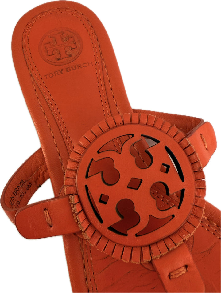Tory Burch Orange Millers Sandals Sz 6