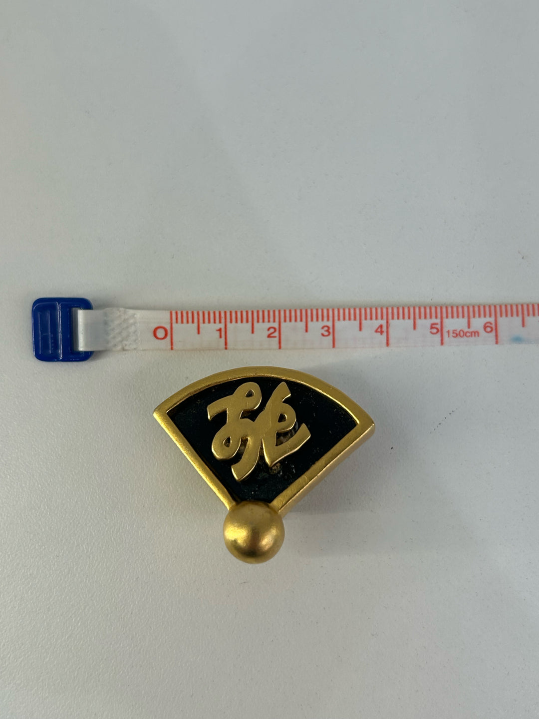 Vintage Karl Lagerfeld Gold Fan Earrings w/ KL