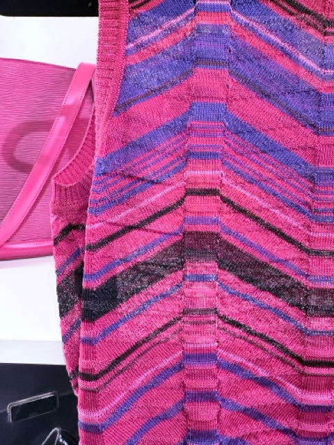 Missoni Sz 2 Sleeveless Chevron Stripes Ribbed Sweater
