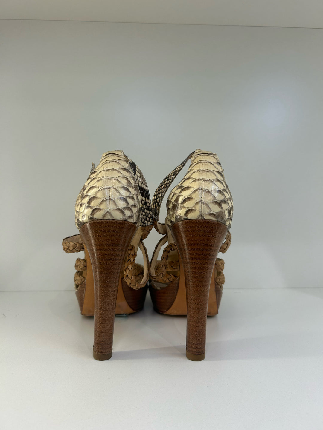 Alexanadre Birman Snake Skin Strappy Sandals Sz 10