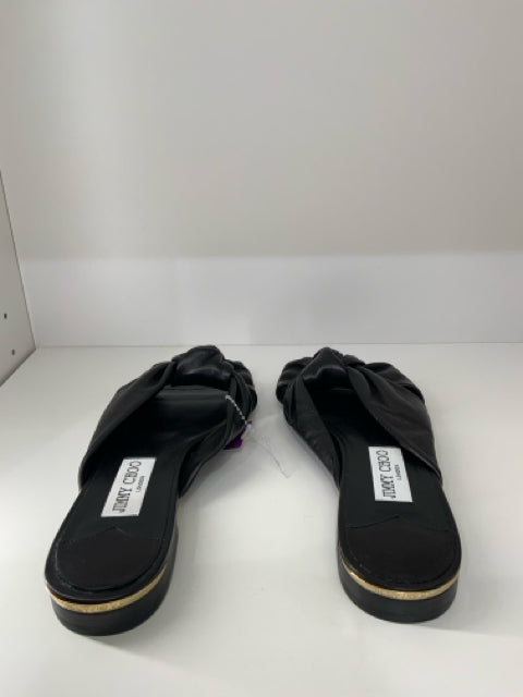 Pre Owned Jimmy Choo Shoe w Box Leather mule slide sz 37
