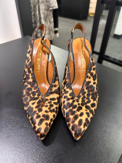 Tory Burch Sz 8.5 Cheetah Slingbacks Shoes