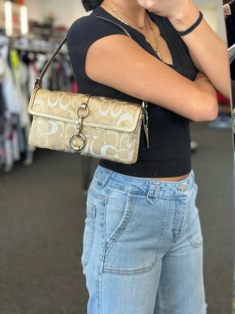 Coach Canvas Gold Handbag