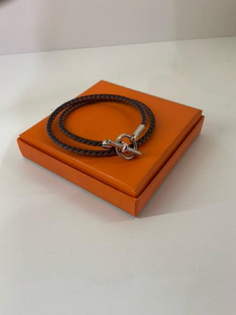 Pre Owned Hermes' Glenan Double Tour Designer Bracelet Full Set