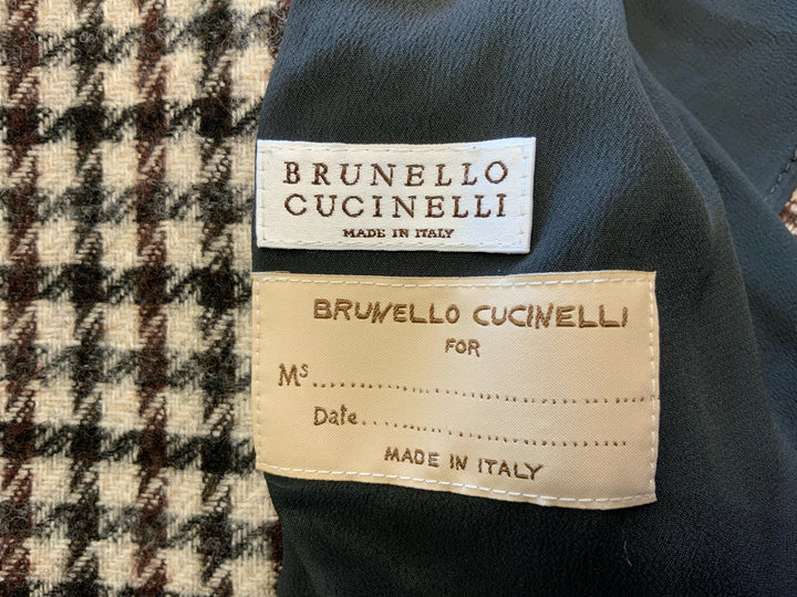 Brunello Cucinelli Houndstooth Double Breast Blazer Sz 40