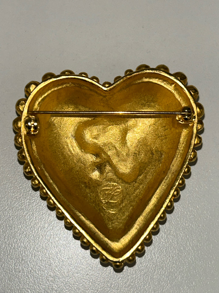 Karl Lagerfeld 3.25" KL Ruby Rhinestone Pin Jewelry