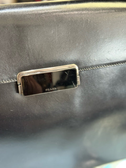 Prada Vintage Black Leather Shoulder Bag