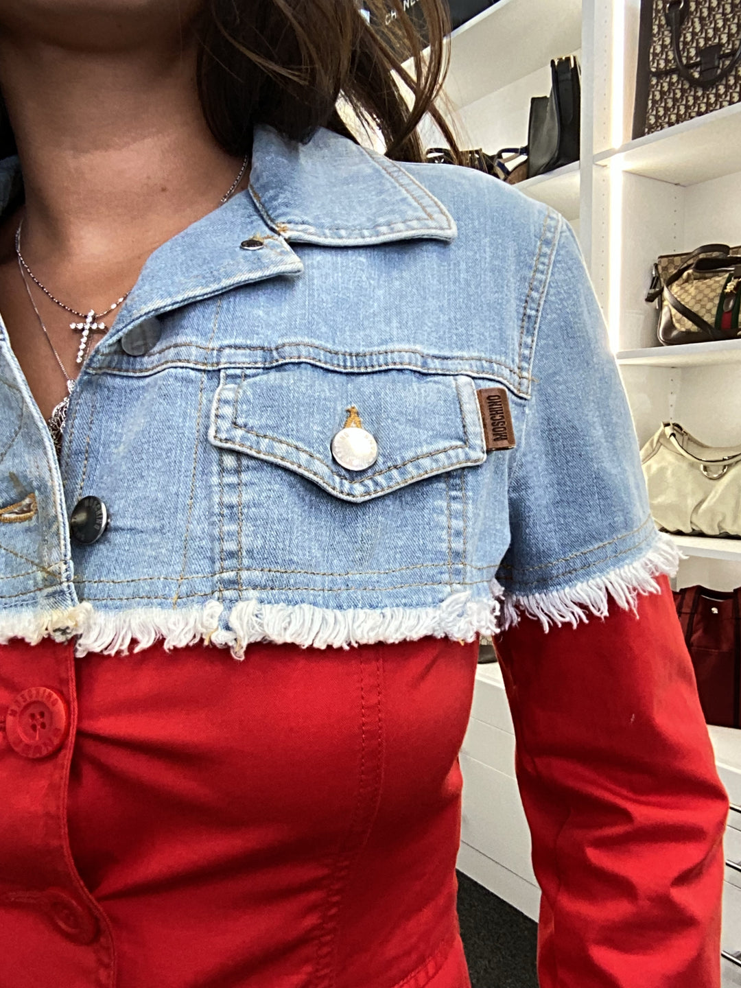 Moschino 1/2 Blazer Jean Jacket Sz 6
