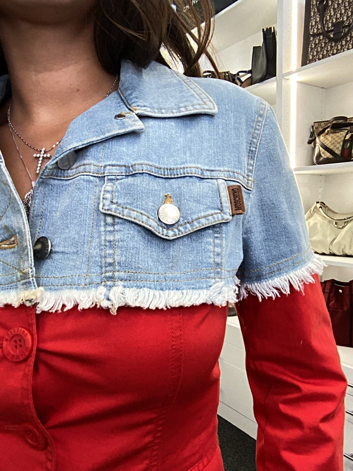 Moschino 1/2 Blazer Jean Jacket Sz 6