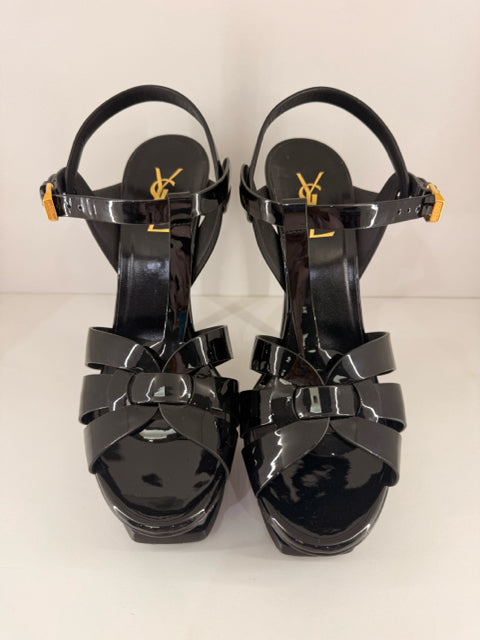 Pre Owned Yves Saint Laurent Sz 39.5 Patent Leather Tributes Designer Shoes