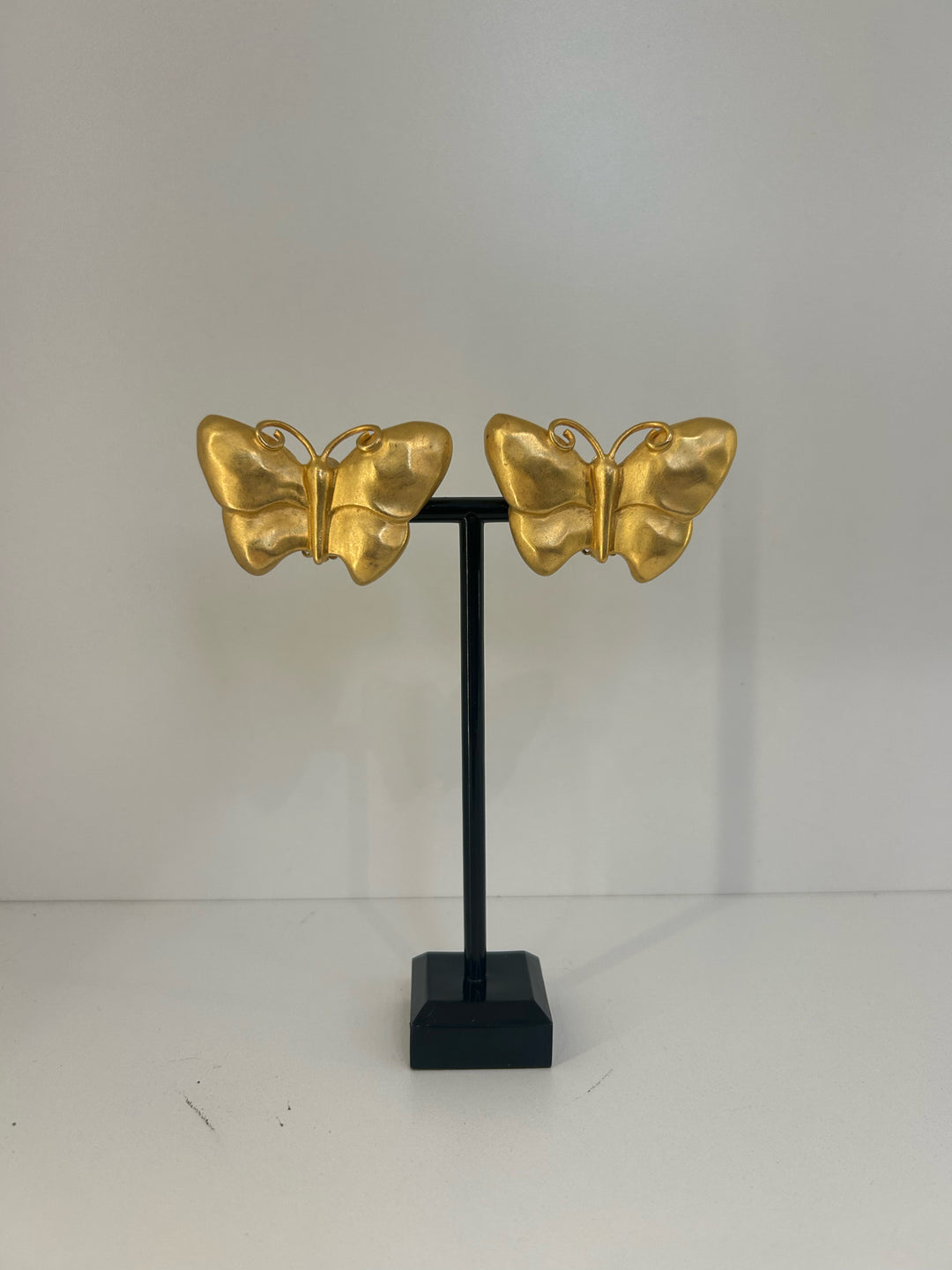 Vintage Givenchy Gold Clip On Butterfly Earrings