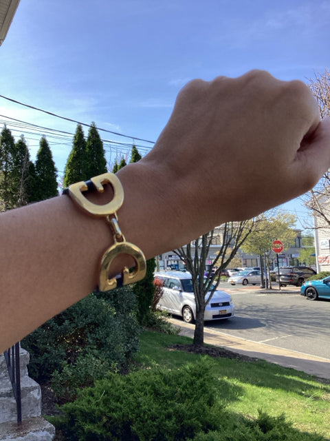 Gucci Bracelet GG Leather Black