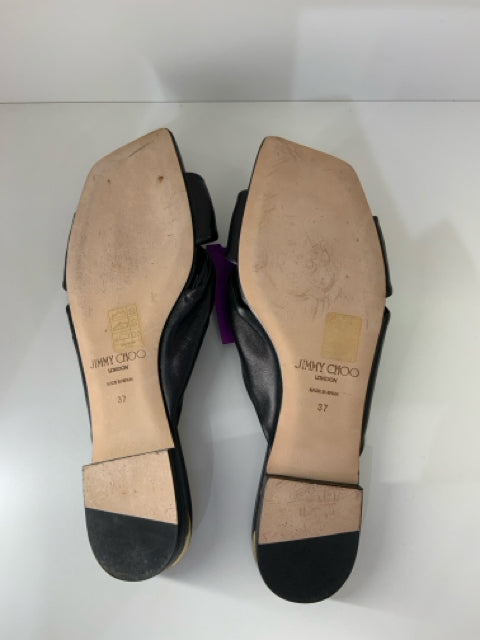 Pre Owned Jimmy Choo Shoe w Box Leather mule slide sz 37