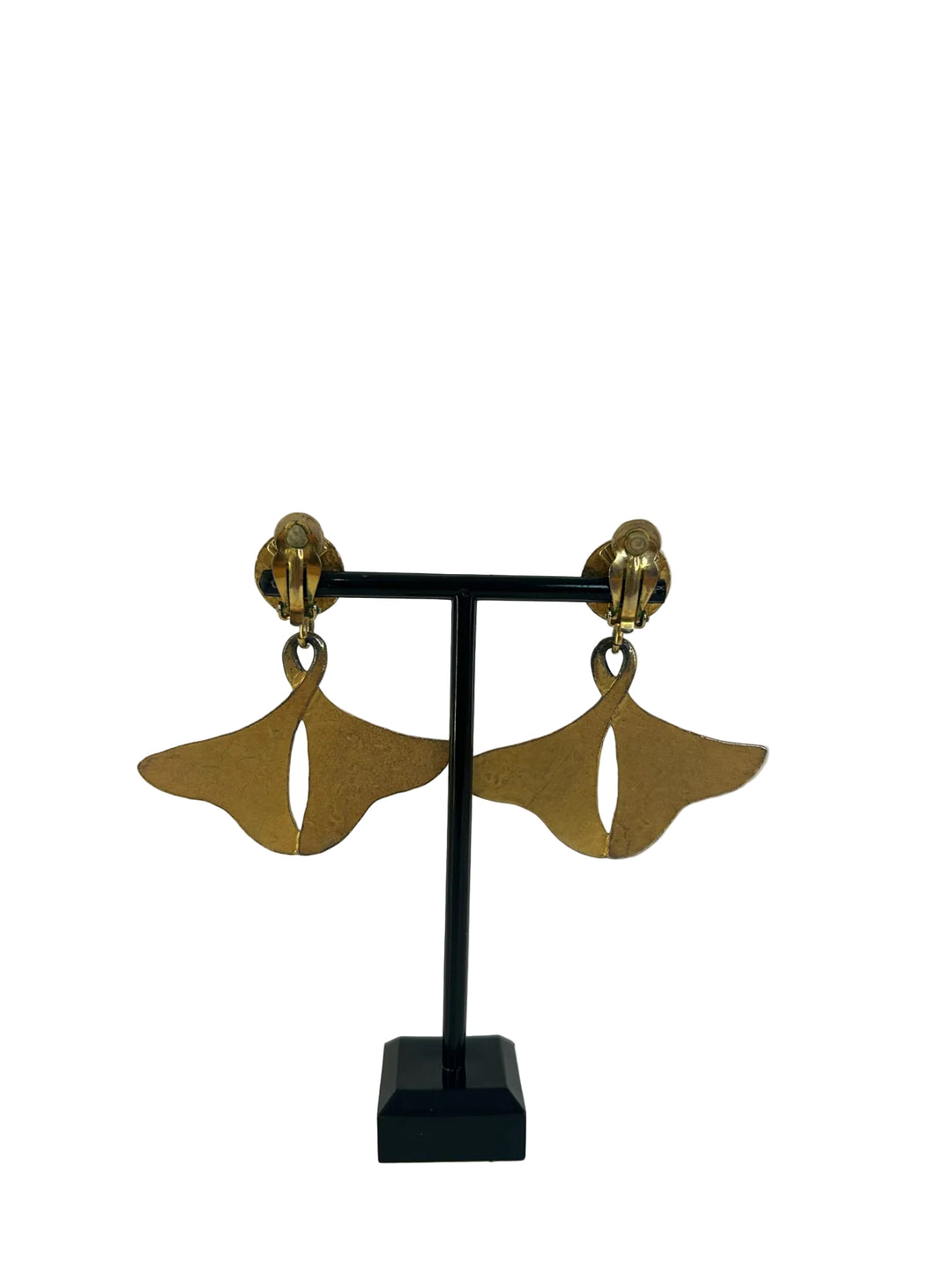 Vintage Karl Lagerfeld Gold Whale Tails Earrings