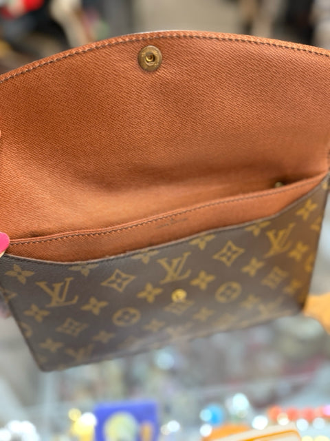 Vintage Louis Vuitton Canvas Double Sided Envelope Pochette w/ Dust Bag