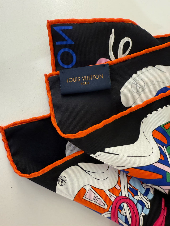 NWT Louis Vuitton "Sneakers" Silk Scarf