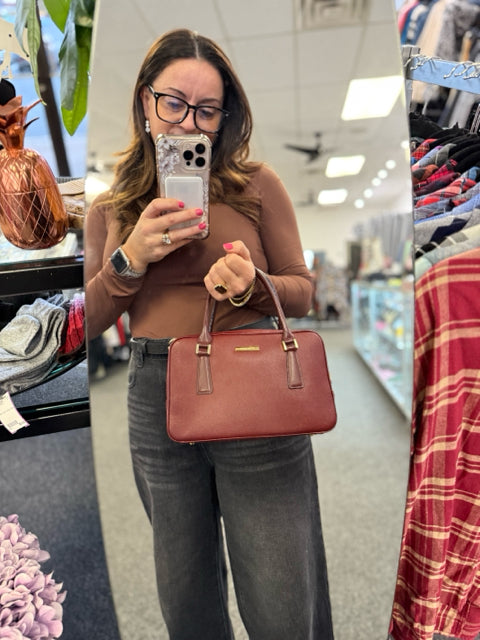 Burberry Red Tote Double Handle Gold Hardware Designer Bag