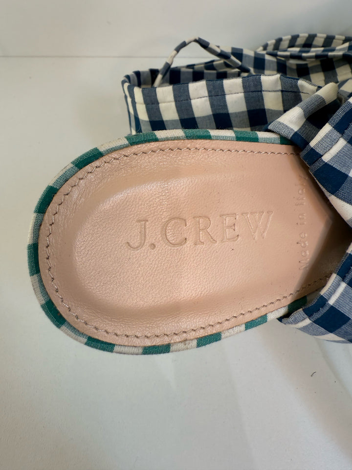 J Crew Mixed Gingham Sandals Sz 9
