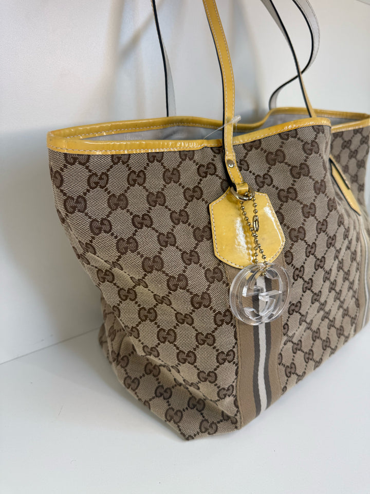 Gucci Jolie Tote w/ Yellow Trim Designer Bag