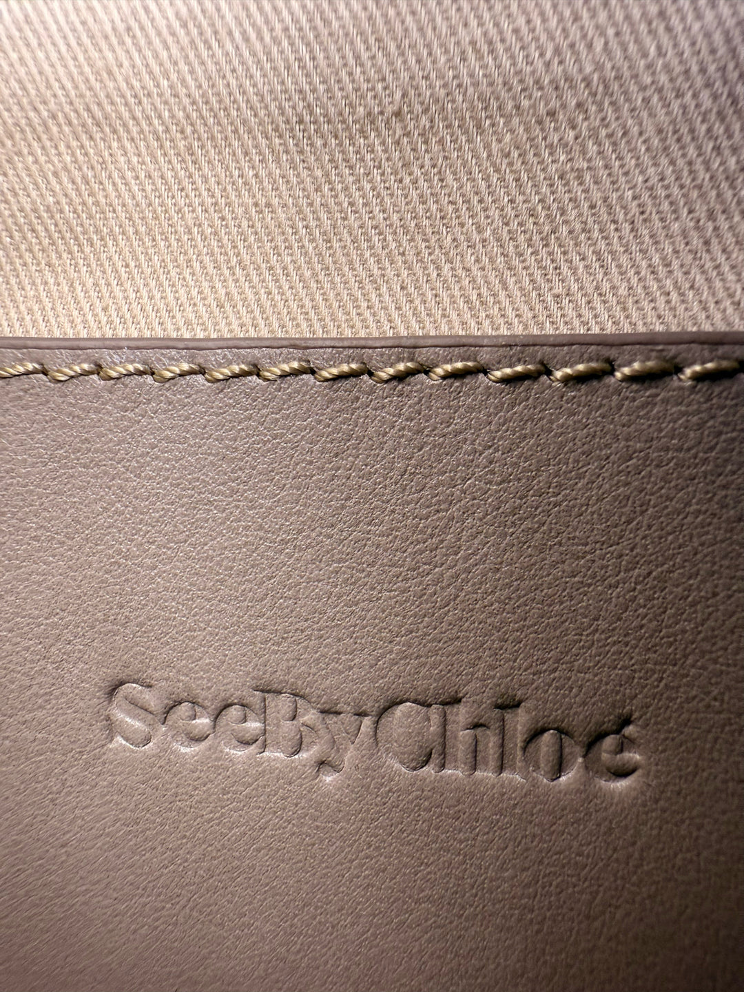 See By Chloe Leather Taupe & Tan Cross Body Bag