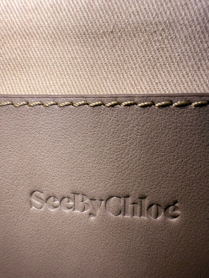 See By Chloe Leather Taupe & Tan Cross Body Bag