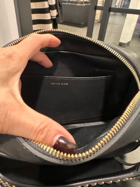 Anine Bing Leather Black Crossbody Shoulder Bag
