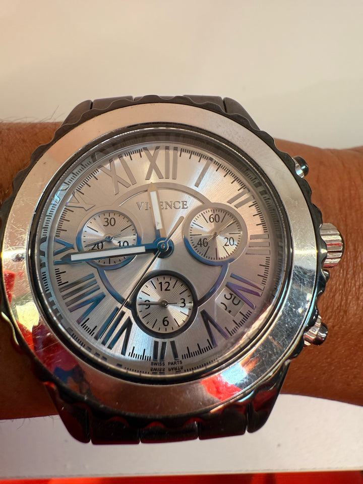 VICENCE chrono stainless/14 kt bezel water resistant Watch