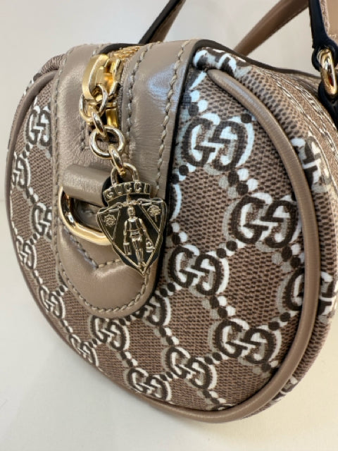 NWT Gucci GG Shadow Boston Canvas & Leather Crossbody Strap