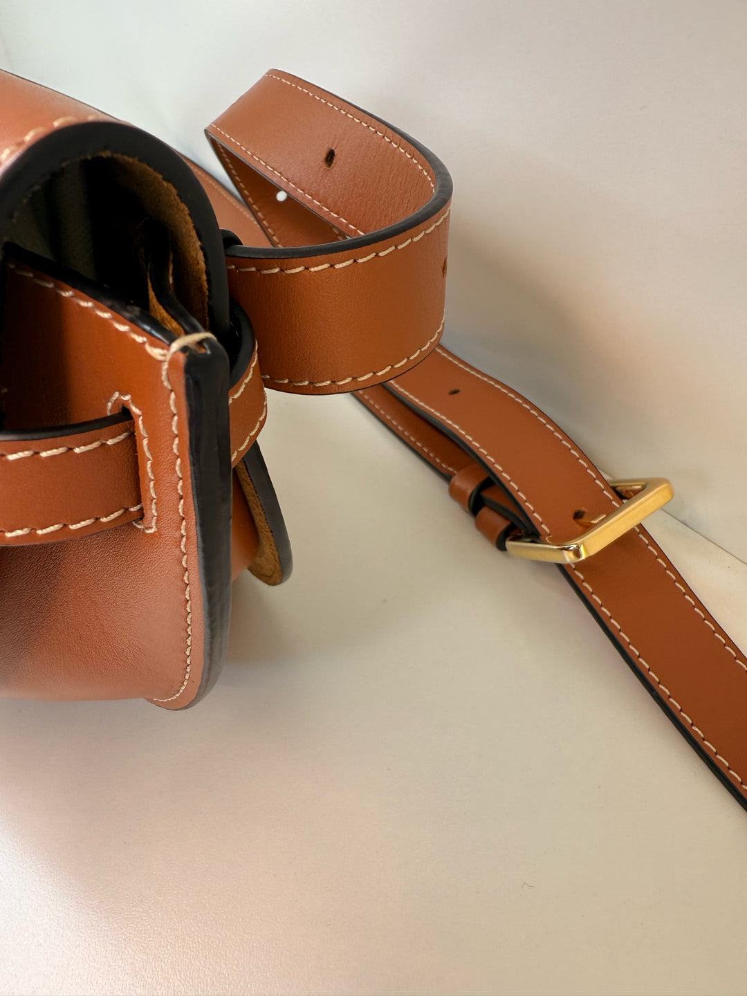 Loewe Mini Gate Cognac Leather Designer Belt Bag