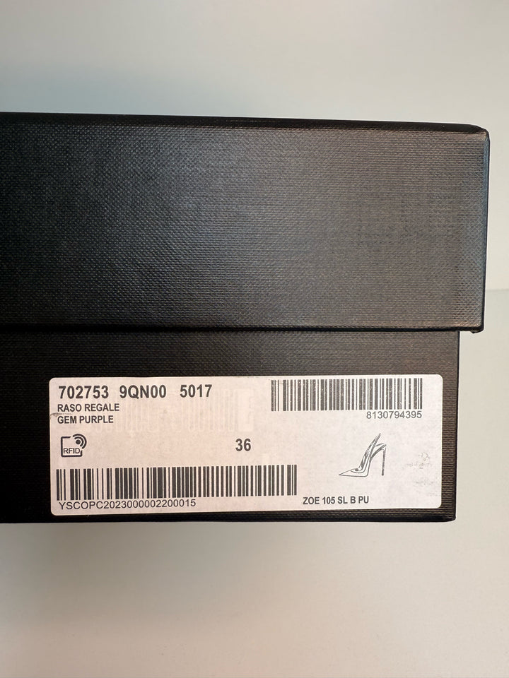 NIB Yves Saint Laurent RASO REGALE Sling Back Satin Shoes Sz 36