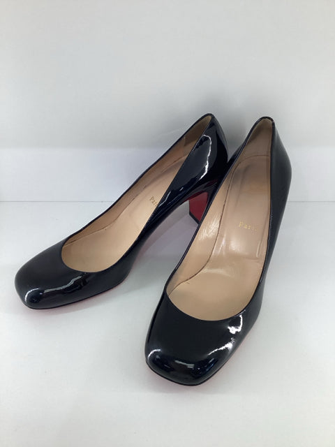 Pre Owned Christian Louboutin Jane Patent Leather Sz 41.5 Shoes w/ Shoe Bags